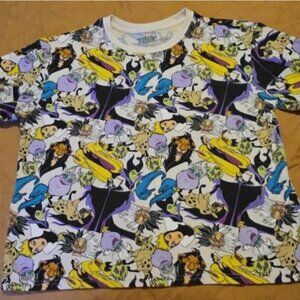 Disney Villains T-Shirt - Faces of Evil - Size XL